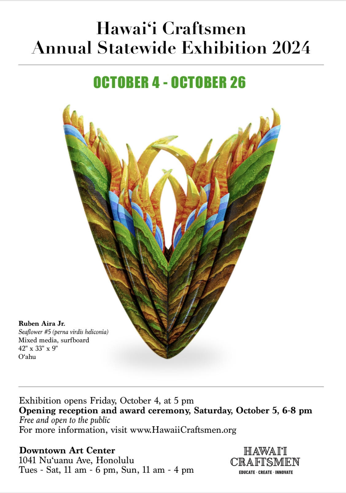 Hawai'i Craftsmen Annual Statewide Exhibition 2024