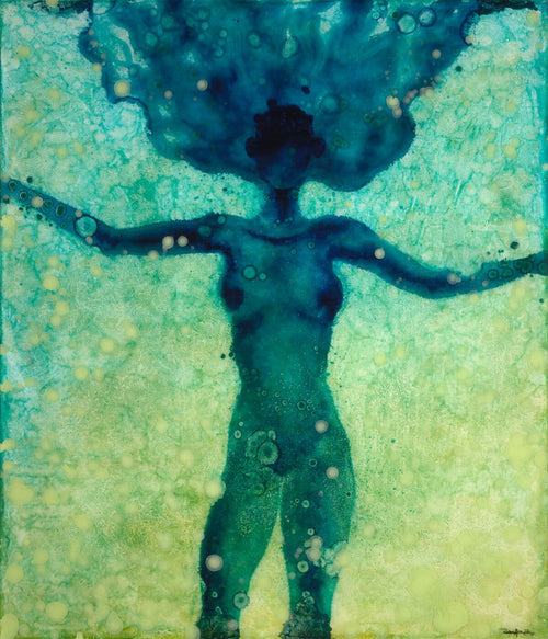Hawaiian artist Ruben Aira Jr's "Afloat" a Hand-painted art piece. Surfing, carving, painting, sculpting, Ruben does it all. Created in Hawaii.