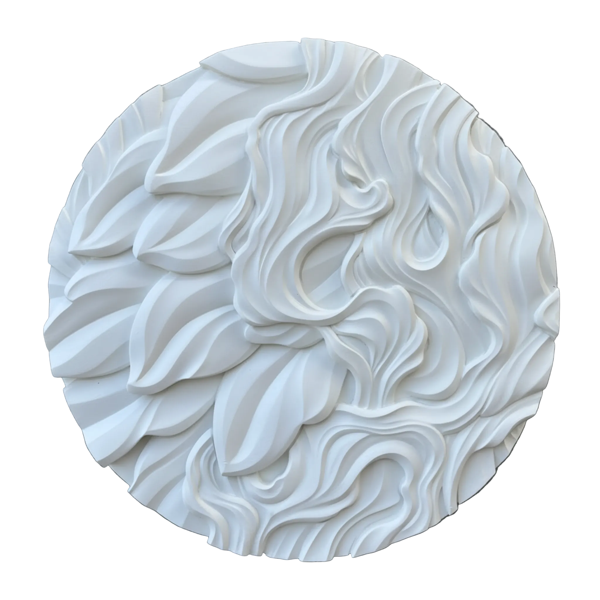 Hawaiian artist Ruben Aira Jr.'s "Above and Below" a Hand carved art piece.