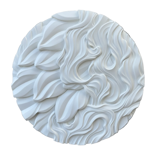 Hawaiian artist Ruben Aira Jr.'s "Above and Below" a Hand carved art piece.