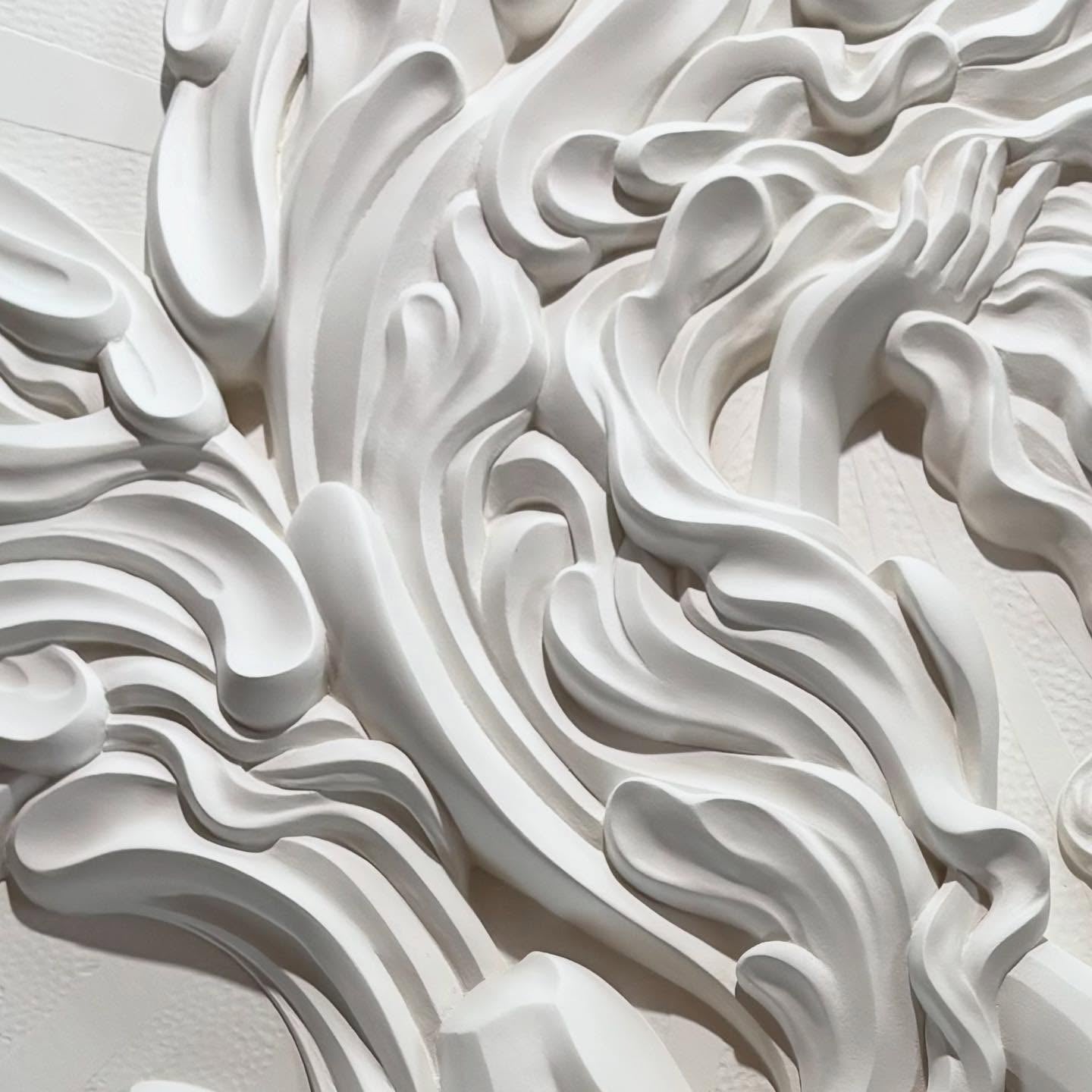 Hawaiian artist Ruben Aira Jr's "Awakening" a Hand carved art piece. Surfing, carving, painting, sculpting, Ruben does it all. Created in Hawaii.