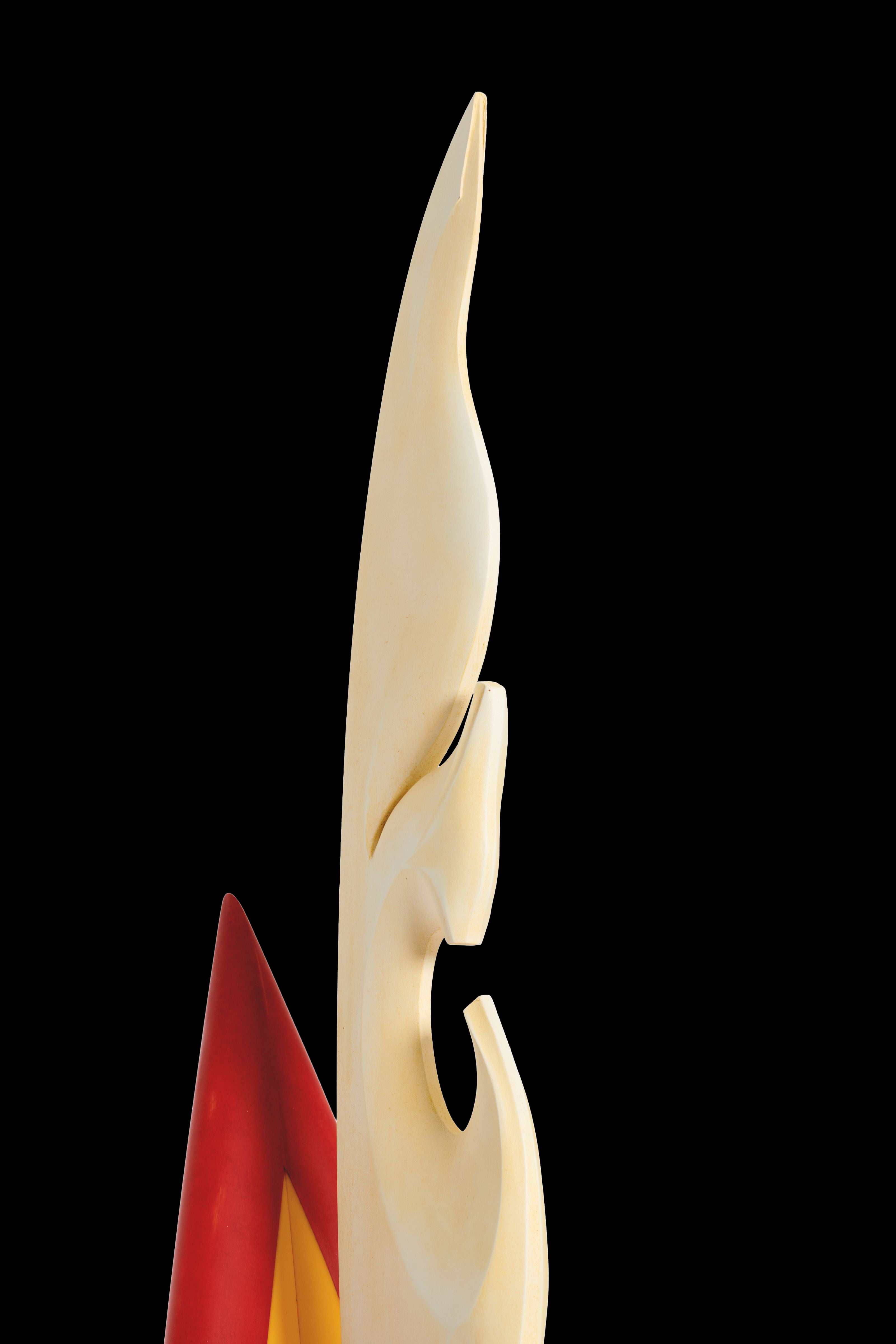 Hawaiian artist Ruben Aira Jr.'s "Hoʻomalu" a Hand carved art sculpture Made from reclaimed surfboards.